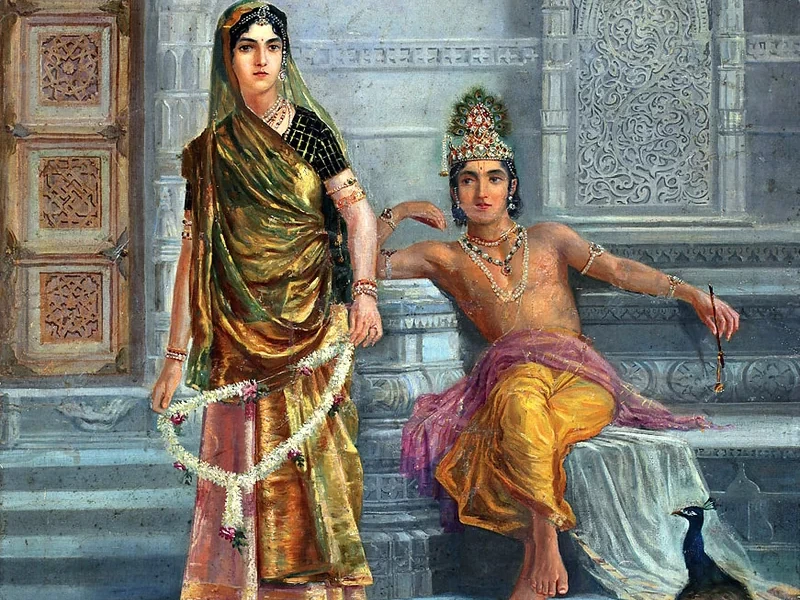 1867-Mahadev Vishwanath Dhurandhar - Radha e Krishna